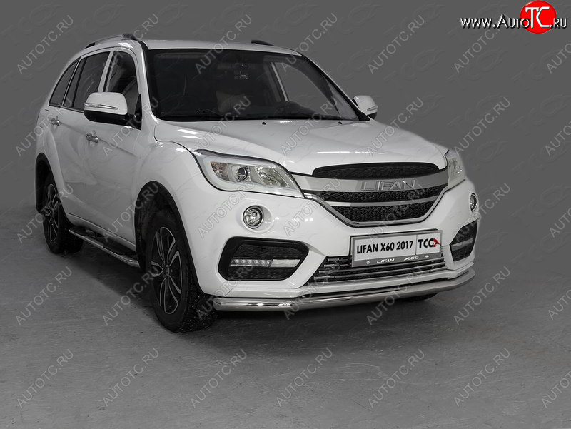 16 899 р. Защита переднего бампера нижняя d60,3 мм ТСС Тюнинг Lifan X60 2-ой рестайлинг (2016-2025) (нержавейка)  с доставкой в г. Москва