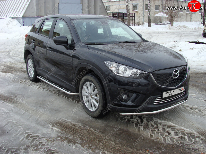 15 549 р. Защита переднего бампера нижняя d42,4 мм ТСС Тюнинг Mazda CX-5 KE дорестайлинг (2011-2014) (нержавейка)  с доставкой в г. Москва