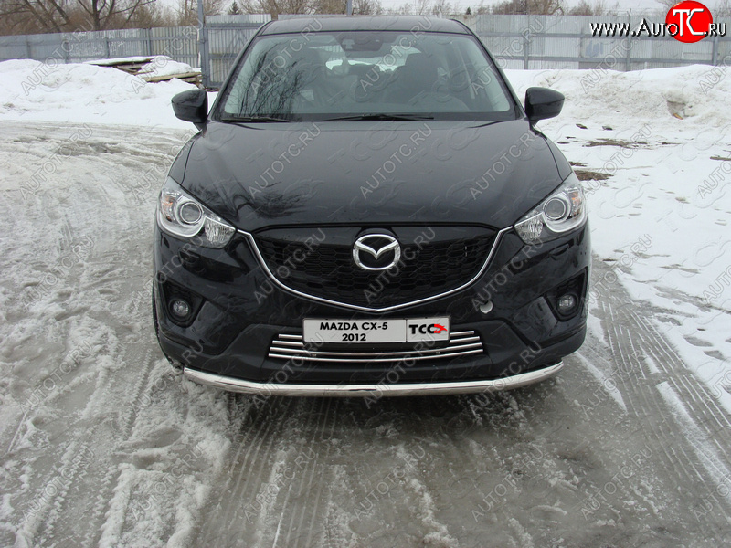 18 699 р. Защита переднего бампера нижняя d60,3 мм ТСС Тюнинг Mazda CX-5 KE дорестайлинг (2011-2014) (нержавейка)  с доставкой в г. Москва