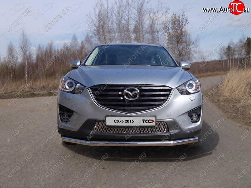 17 649 р. Защита переднего бампера нижняя d60,3 мм ТСС Тюнинг Mazda CX-5 KE рестайлинг (2015-2017) (нержавейка)  с доставкой в г. Москва