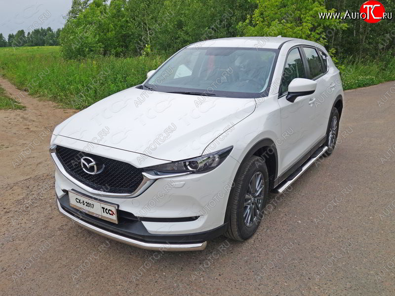 18 699 р. Защита переднего бампера нижняя d60,3 мм ТСС Тюнинг Mazda CX-5 KF (2016-2024) (нержавейка)  с доставкой в г. Москва