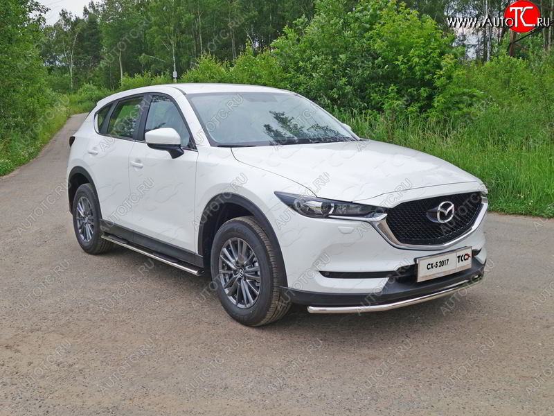 15 549 р. Защита переднего бампера нижняя d42,4 мм ТСС Тюнинг Mazda CX-5 KF (2016-2024) (нержавейка)  с доставкой в г. Москва