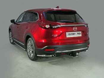 10 499 р. Защита заднего бампера (уголки, d42,4 мм) TCC  Mazda CX-9  TC (2015-2024) дорестайлинг  с доставкой в г. Москва. Увеличить фотографию 1