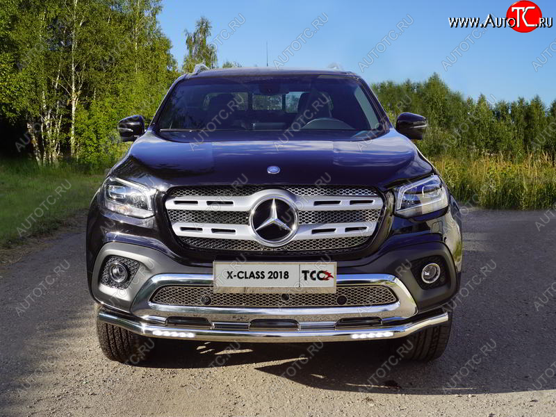 31 899 р. Защита переднего бампера нижняя с ДХО 60,3 мм ТСС Тюнинг Mercedes-Benz X class W470 (2017-2020) (нержавейка)  с доставкой в г. Москва