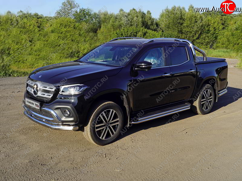 24 949 р. Защита переднего бампера нижняя 76,1 мм ТСС Тюнинг Mercedes-Benz X class W470 (2017-2020) (нержавейка)  с доставкой в г. Москва