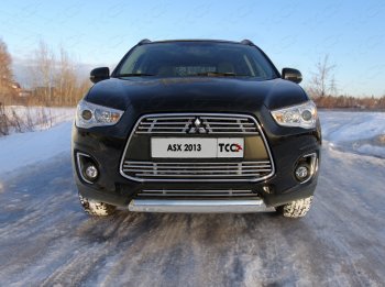 Защита переднего бампера нижняя овальная 75*42 мм ТСС Тюнинг Mitsubishi ASX 1-ый рестайлинг (2013-2016) ()