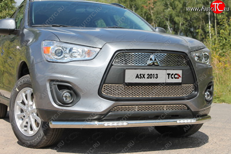 31 899 р. Защита переднего бампера нижняя с ДХО 60,3 мм ТСС Тюнинг  Mitsubishi ASX (2013-2016) 1-ый рестайлинг (нержавейка)  с доставкой в г. Москва