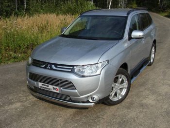 Защита переднего бампера нижняя овальная 75*42 мм ТСС Тюнинг Mitsubishi Outlander GF дорестайлинг (2012-2014) ()