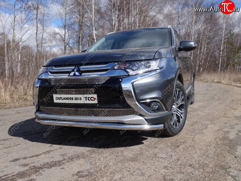 21 999 р.  Защита передняя нижняя длинная 60,3 мм ТСС Тюнинг  Mitsubishi Outlander  GF (2015-2018) 2-ой рестайлинг (нержавейка)  с доставкой в г. Москва