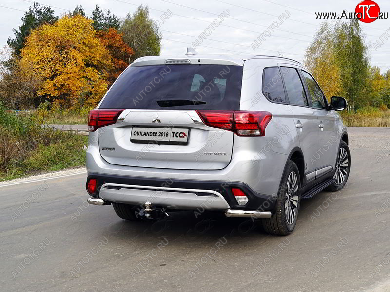 22 599 р. Защита заднего бампера (уголки, d60,3 мм) TCC Mitsubishi Outlander GF 3-ий рестайлинг (2018-2022)  с доставкой в г. Москва