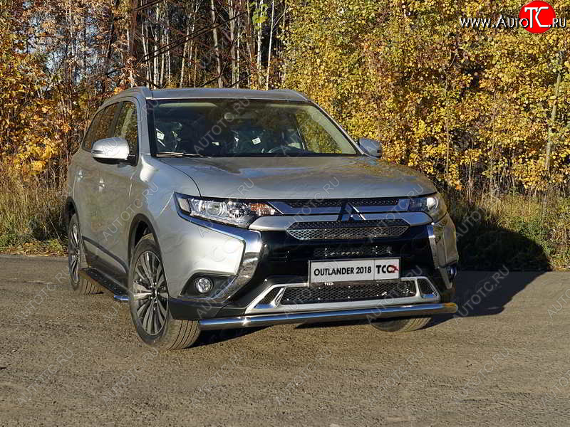 18 699 р. Защита переднего бампера нижняя d60,3 мм ТСС Тюнинг Mitsubishi Outlander GF 3-ий рестайлинг (2018-2022) (нержавейка)  с доставкой в г. Москва