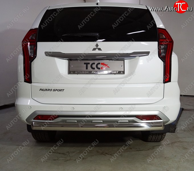 24 549 р. Защита заднего бампера (овальная, d75х42 мм) TCC  Mitsubishi Pajero Sport  QF (2019-2022) рестайлинг  с доставкой в г. Москва