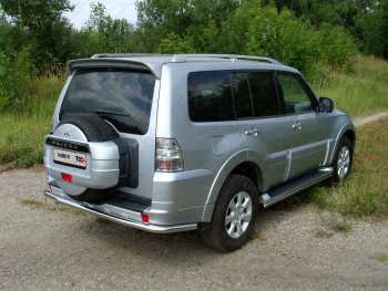 Защита задняя (центральная нержавейка 60,3 мм) ТСС Тюнинг Mitsubishi Pajero 4 V80 3 дв. 1-ый рестайлинг (2011-2014)