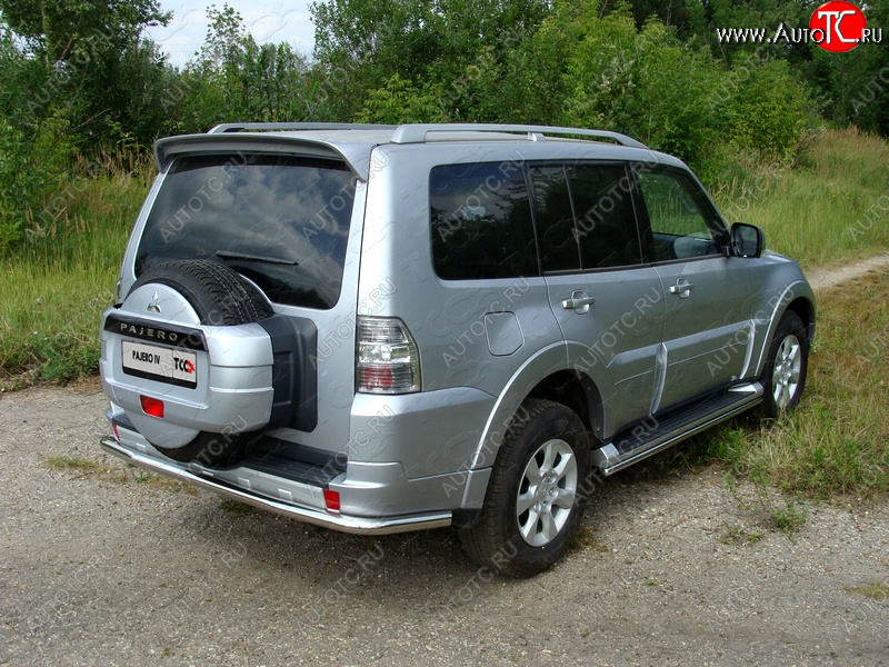 22 999 р. Защита задняя (центральная нержавейка 60,3 мм) ТСС Тюнинг Mitsubishi Pajero 4 V80 3 дв. 1-ый рестайлинг (2011-2014)  с доставкой в г. Москва