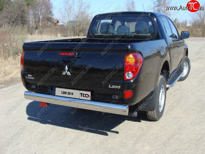 13 949 р. Защита задняя (центральная 120х60 мм) ТСС Тюнинг  Mitsubishi L200  4 (2013-2016)  рестайлинг (центральная)  с доставкой в г. Москва