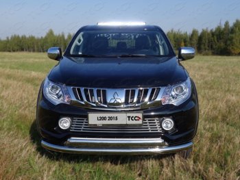 Декоративная вставка переднего бампера ТСС Тюнинг Mitsubishi L200 5 KK,KL дорестайлинг (2015-2019) ()