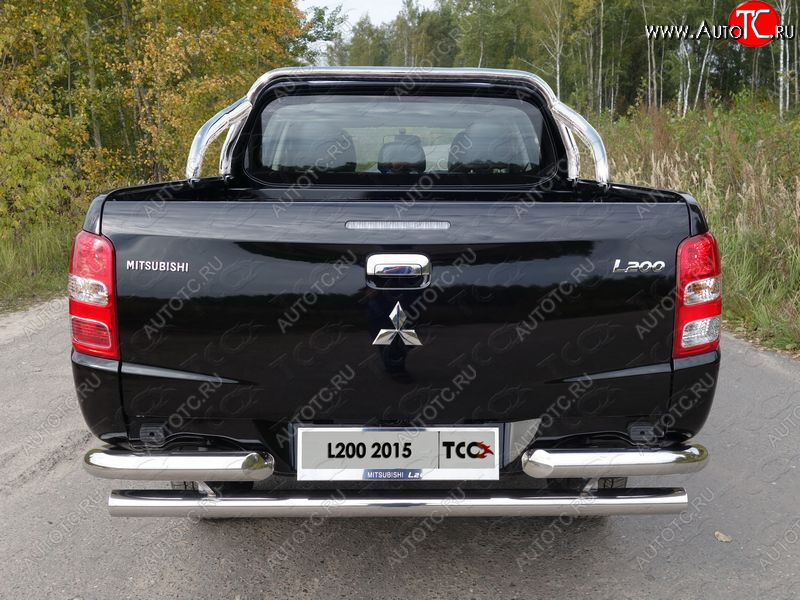 72 399 р. Защита кузова (только для кузова) d75х42 мм ТСС Тюнинг  Mitsubishi L200  5 KK,KL (2018-2022) рестайлинг (нержавейка)  с доставкой в г. Москва