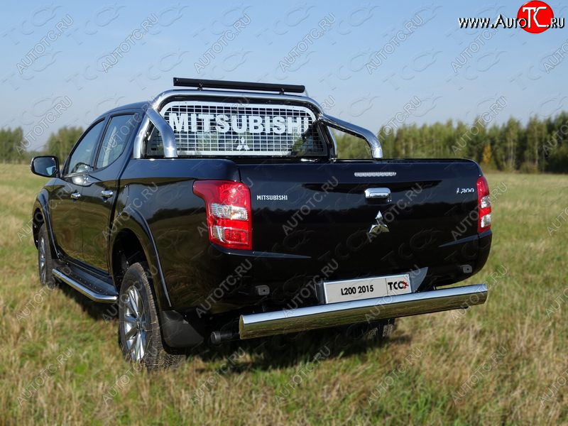 18 999 р. Защита задняя (центральная 120х60 мм) ТСС Тюнинг Mitsubishi L200 5 KK,KL рестайлинг (2018-2022) (центральная)  с доставкой в г. Москва