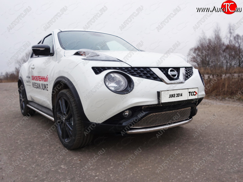 7 699 р. Защита переднего бампера нижняя d42,4 мм ТСС Тюнинг Nissan Juke 1 YF15 рестайлинг (2014-2020) (нержавейка)  с доставкой в г. Москва