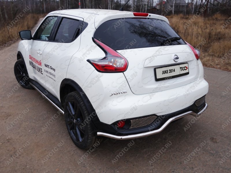 18 699 р. Защита заднего бампера d 42,4 мм ТСС Тюнинг  Nissan Juke  1 YF15 (2014-2020) рестайлинг (нержавейка)  с доставкой в г. Москва