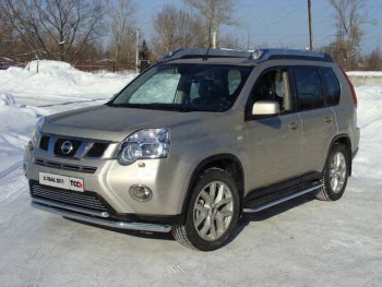 Защита переднего бампера нижняя d60,3*42,4 мм ТСС Тюнинг Nissan (Нисан) X-trail (Х-трейл)  2 T31 (2010-2015) 2 T31 рестайлинг ()