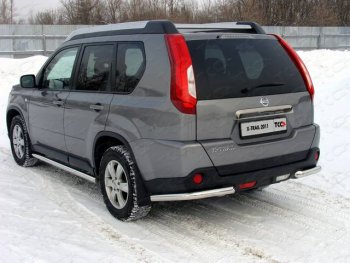 Защита заднего бампера (уголки, d60,3 мм) TCC Nissan (Нисан) X-trail (Х-трейл)  2 T31 (2010-2015) 2 T31 рестайлинг