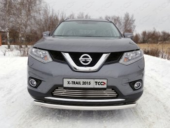 Нижняя декоративная вставка в бампер ТСС Тюнинг Nissan (Нисан) X-trail (Х-трейл)  3 T32 (2013-2018) 3 T32 дорестайлинг ()