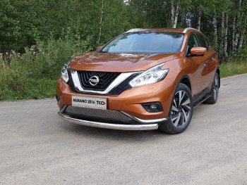 24 099 р. Защита переднего бампера нижняя овальная 75х42 мм ТСС Тюнинг Nissan Murano 3 Z52 дорестайлинг (2015-2022) (нержавейка)  с доставкой в г. Москва. Увеличить фотографию 1