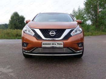 Защита переднего бампера нижняя d42,4 мм ТСС Тюнинг Nissan Murano 3 Z52 дорестайлинг (2015-2022)  (нержавейка)