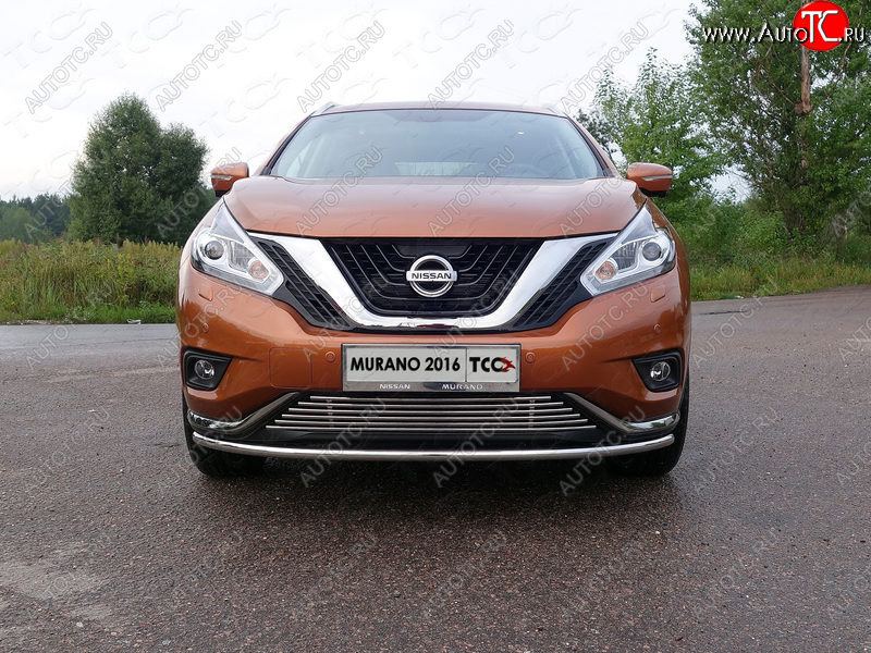 17 999 р. Защита переднего бампера нижняя d42,4 мм ТСС Тюнинг  Nissan Murano  3 Z52 (2015-2022) дорестайлинг (нержавейка)  с доставкой в г. Москва