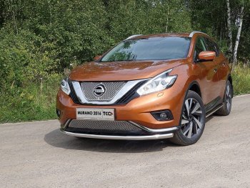 20 999 р. Защита переднего бампера нижняя d60,3 мм ТСС Тюнинг Nissan Murano 3 Z52 дорестайлинг (2015-2022) (нержавейка)  с доставкой в г. Москва. Увеличить фотографию 1