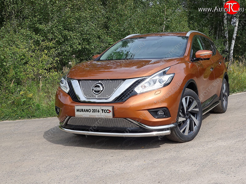 20 999 р. Защита переднего бампера нижняя d60,3 мм ТСС Тюнинг Nissan Murano 3 Z52 дорестайлинг (2015-2022) (нержавейка)  с доставкой в г. Москва