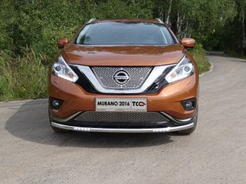 40 649 р. Защита переднего бампера нижняя с ДХО 60,3 мм ТСС Тюнинг Nissan Murano 3 Z52 дорестайлинг (2015-2022) (нержавейка)  с доставкой в г. Москва. Увеличить фотографию 1