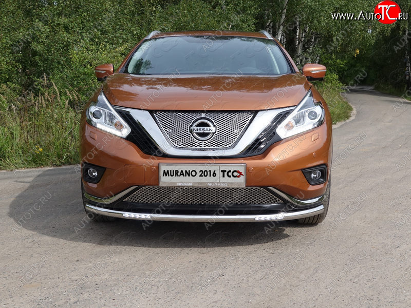 40 649 р. Защита переднего бампера нижняя с ДХО 60,3 мм ТСС Тюнинг Nissan Murano 3 Z52 дорестайлинг (2015-2022) (нержавейка)  с доставкой в г. Москва