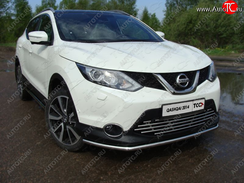 14 999 р. Защита переднего бампера нижняя 42,4 мм ТСС Тюнинг Nissan Qashqai 2 J11 дорестайлинг (2013-2019) (нержавейка)  с доставкой в г. Москва