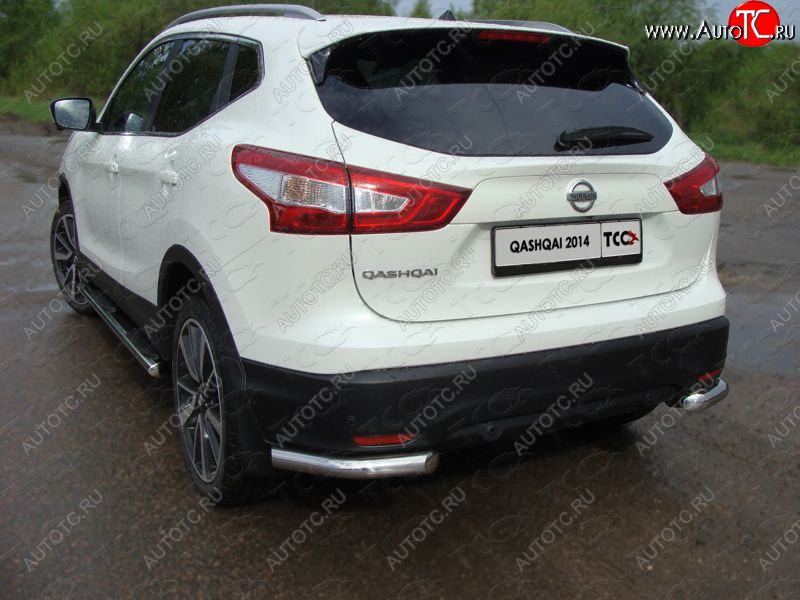 16 549 р. Защита заднего бампера (уголки, d60,3 мм) TCC  Nissan Qashqai  2 (2013-2019) J11 дорестайлинг  с доставкой в г. Москва