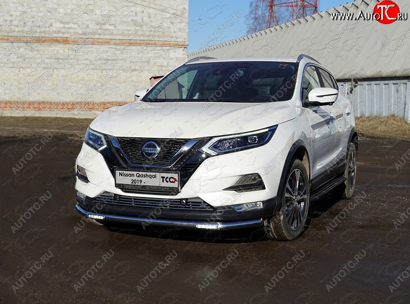 32 999 р. Защита переднего бампера нижняя с ДХО 60,3 мм ТСС Тюнинг  Nissan Qashqai  2 (2017-2022) J11 рестайлинг (нержавейка)  с доставкой в г. Москва