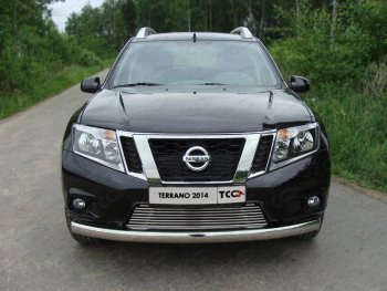 Защита переднего бампера нижняя овальная 75х42 мм ТСС Тюнинг Nissan Terrano D10 дорестайлинг (2013-2016) ()