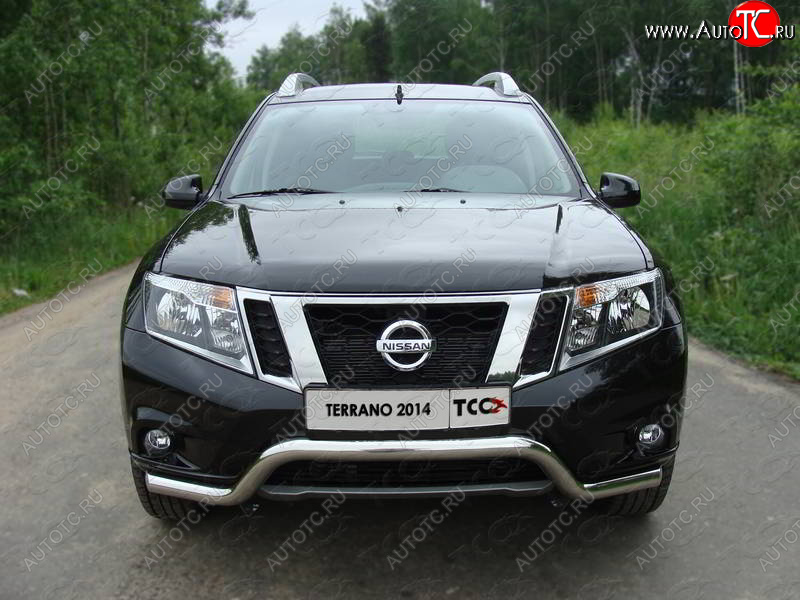 18 699 р. Защита переднего бампера кенгурин 60,3 мм ТСС Тюнинг  Nissan Terrano  D10 (2013-2016) дорестайлинг (нержавейка)  с доставкой в г. Москва