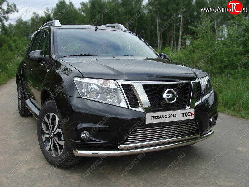 22 999 р. Защита передняя нижняя двойная 60,3*42,4 мм ТСС Тюнинг  Nissan Terrano  D10 (2013-2016) дорестайлинг (нержавейка)  с доставкой в г. Москва