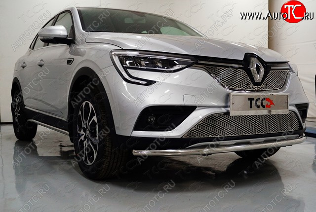 14 349 р. Защита переднего бампера нижняя 42,4 мм ТСС Тюнинг  Renault Arkana (2019-2024) (нержавейка)  с доставкой в г. Москва