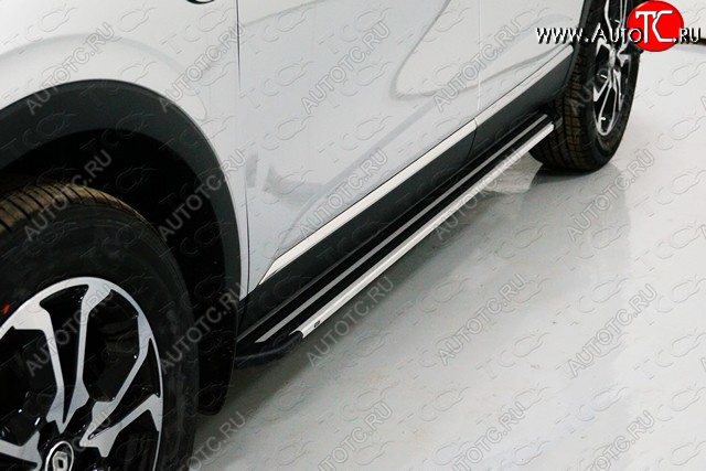 20 899 р. Пороги алюминиевые Slim Line ТСС Тюнинг  Renault Arkana (2019-2024) (Silver)  с доставкой в г. Москва