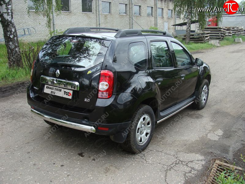 16 299 р. Защита задняя (овальная короткая 75х42 мм) ТСС Тюнинг  Renault Duster  HS (2010-2015) дорестайлинг (овальная короткая)  с доставкой в г. Москва