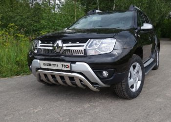 Защита переднего бампера кенгурин с вставкой 60,3*75 мм ТСС Тюнинг Renault Duster HS рестайлинг (2015-2021) ()