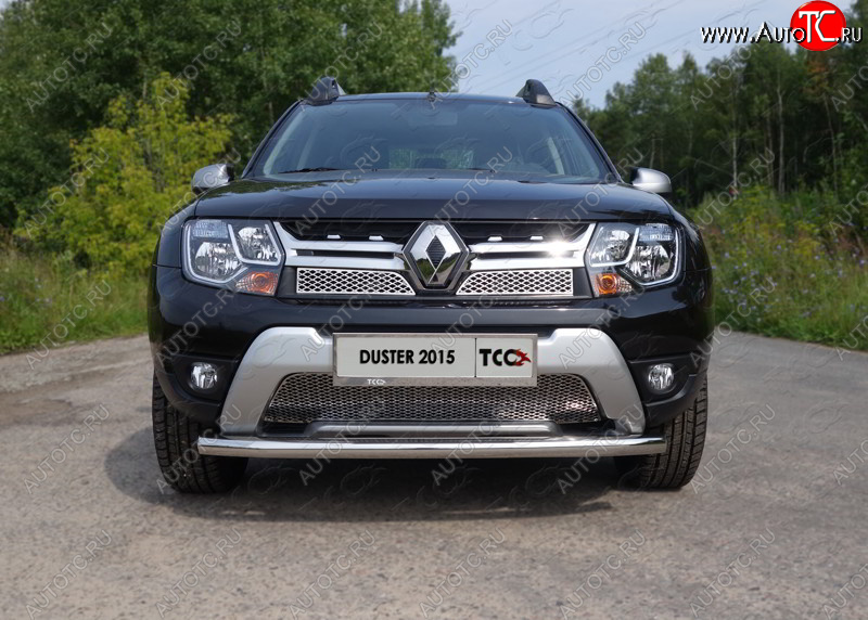 15 549 р. Защита переднего бампера нижняя d60,3 мм ТСС Тюнинг Renault Duster HS рестайлинг (2015-2021) (нержавейка)  с доставкой в г. Москва