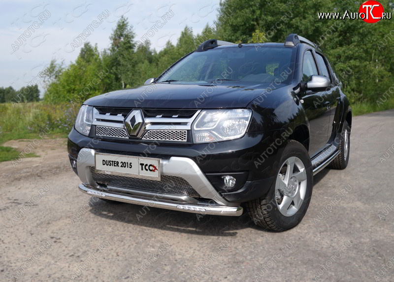 30 999 р. Защита переднего бампера нижняя с ДХО 60,3 мм ТСС Тюнинг  Renault Duster  HS (2015-2021) рестайлинг (нержавейка)  с доставкой в г. Москва