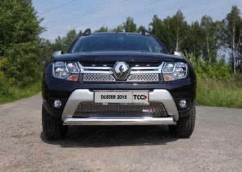 Защита переднего бампера нижняя овальная 75х42 мм ТСС Тюнинг Renault Duster HS рестайлинг (2015-2021) ()