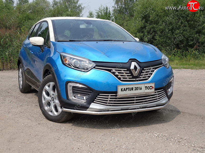 15 549 р. Защита переднего бампера нижняя 42,4 мм ТСС Тюнинг  Renault Kaptur (2016-2020) дорестайлинг (нержавейка)  с доставкой в г. Москва