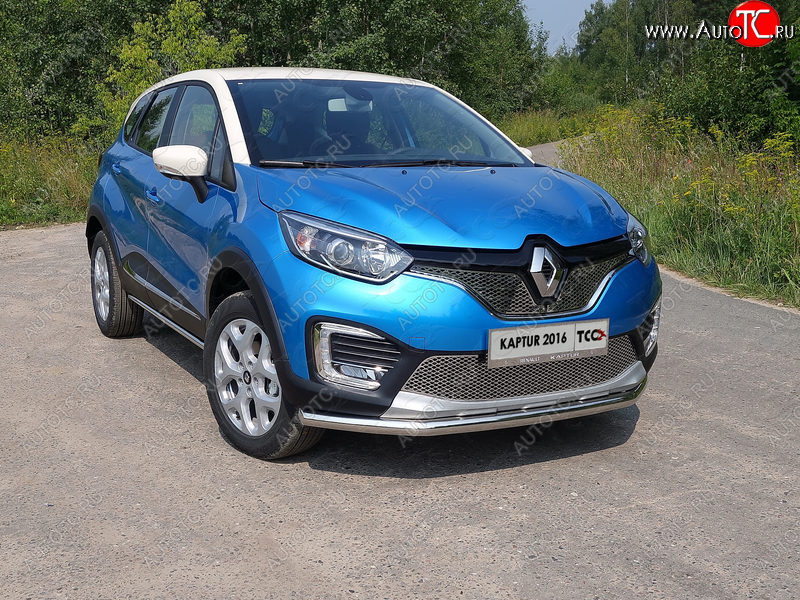 16 899 р. Защита переднего бампера нижняя d60,3 мм ТСС Тюнинг Renault Kaptur дорестайлинг (2016-2020) (нержавейка)  с доставкой в г. Москва