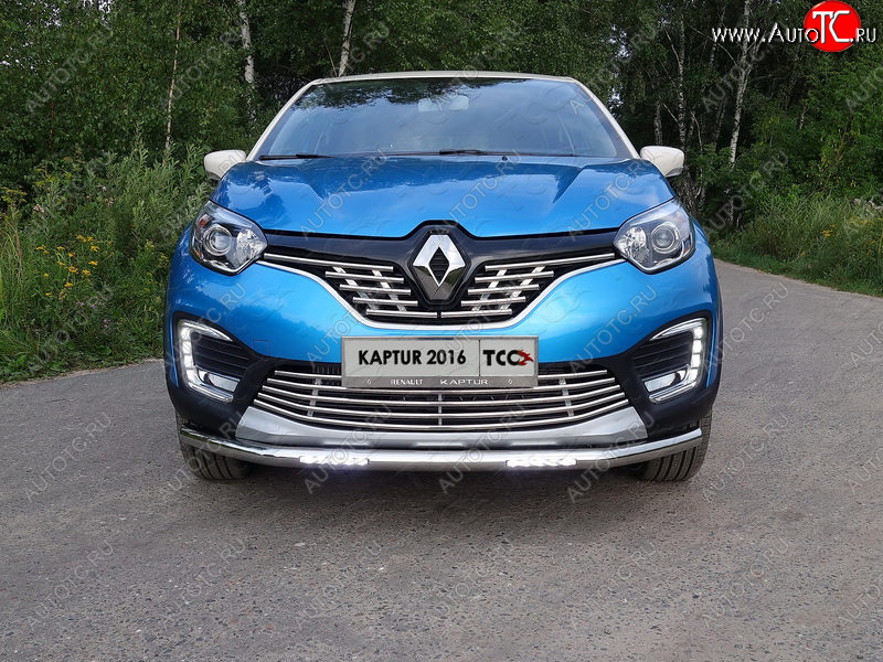 30 999 р. Защита переднего бампера нижняя с ДХО 60,3 мм ТСС Тюнинг  Renault Kaptur (2016-2020) дорестайлинг (нержавейка)  с доставкой в г. Москва